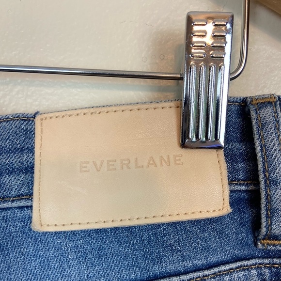 Everlane The Cheeky Jean Classic Blue Raw Hem High Rise Cotton Jeans - Picture 10 of 11
